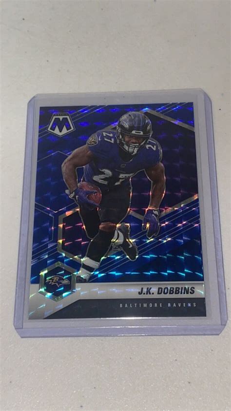 2021 Panini Mosaic JK Dobbins Mosaic Blue Prizm 99 20 Baltimore