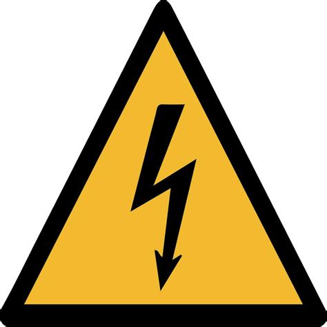 A Yellow And Black Triangle With An Electric Lightning Bolt