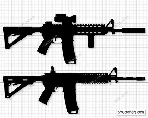 Ar 15 Gun Svg Ar15 Rifle Cut File For Cricut 41 Off