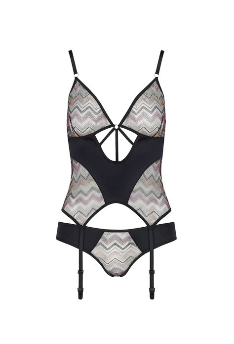 Strapscorsage Mit Buntem Muster Schwarz Corsagen Club Hot Fashion Odretto Highheels