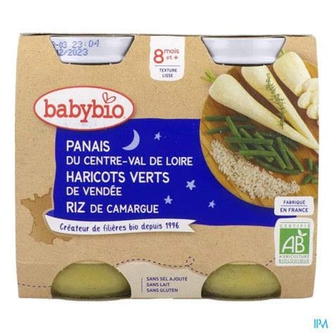 Babybio Pot Panais Haricots Verts Riz X G Pour Bebes Des Mois