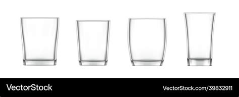 Realistic Glass Cup Transparent Glassware Vector Image