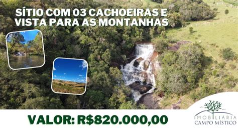 SÍTIO 03 CACHOEIRAS E VISTA PARA AS MONTANHS A VENDA NO SUL DE