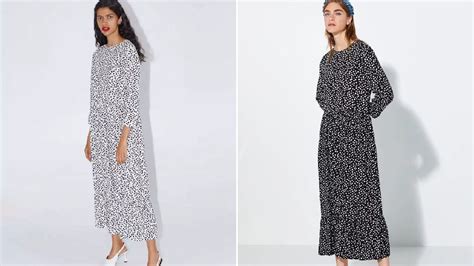 Buy Zara White And Black Polka Dot Dress In Stock