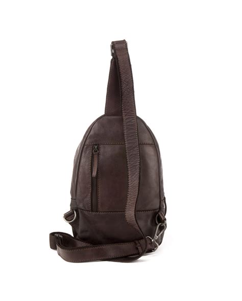 Tichi Mochila Cruzada De Hombre Stamp En Piel Color Marr N