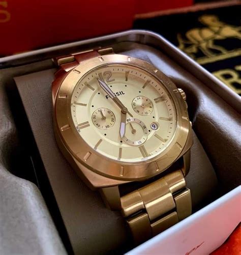 Original Fossil Privateer Sport Gold Tone Chronograph Watch On Carousell