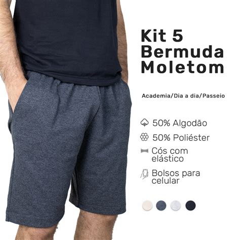 Kit Bermudas Moletom Masculina B Sica Conforto E Estilo Di Rio