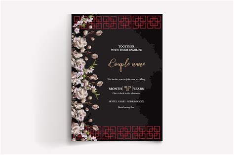 Premium Vector Chinese Wedding Invitation Templates