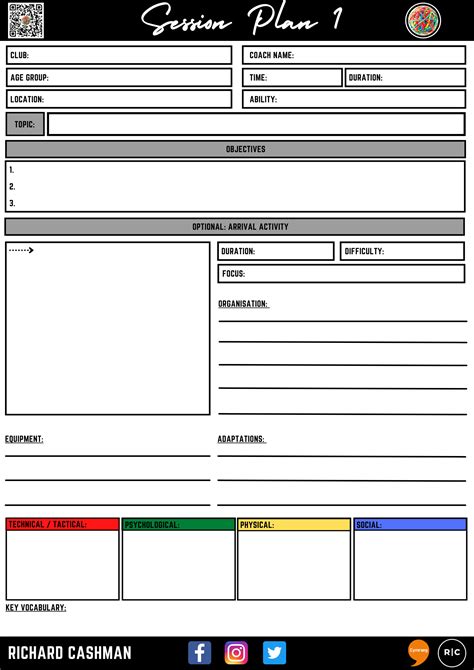 Session Plan Templates The Sporting Resource