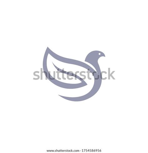 Dove Bird Leaf Vector Design Stock Vector Royalty Free 1754586956