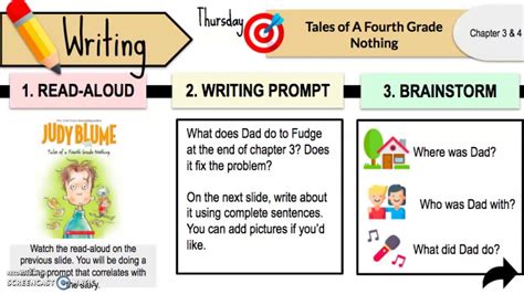 Tales Of A Fourth Grade Nothing Chapter Writing Prompt Youtube