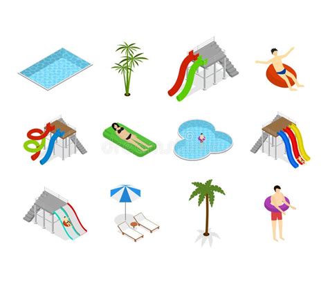 Isometric Aqua Park Stock Illustrations Isometric Aqua Park Stock