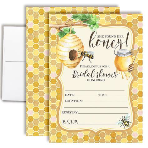 She Found Her Honey Bee Bridal Shower Party Invitations | Oriental Trading