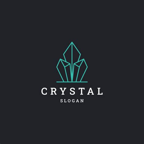 crystal logo icon flat design template  vector art  vecteezy