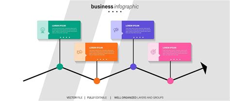 Vector infographics timeline design template with 3D paper label ...