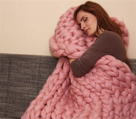 Chunky Knit Blanket Blanket Super Chunky Blanket Giant Knit Blanket