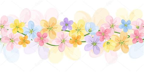 Fondo Horizontal Sin Costuras Con Flores De Colores Vector Eps 10 Vector Gráfico Vectorial