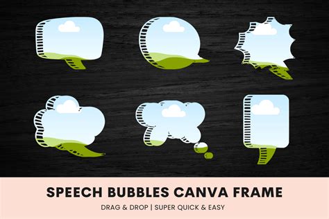 Speech Bubbles Canva Frame Template Graphic By Canvaframesgallery