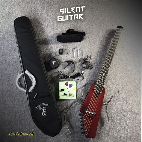 Silent Guitar กีตาร์โปร่งไฟฟ้า พร้อมอุปกรณ์ตามรูป มีเอฟเฟคเสียง Reverb ...