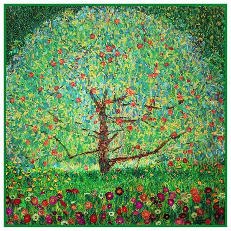 Gustav Klimt Apple Tree Counted Cross Stitch Pattern | Klimt apple tree ...