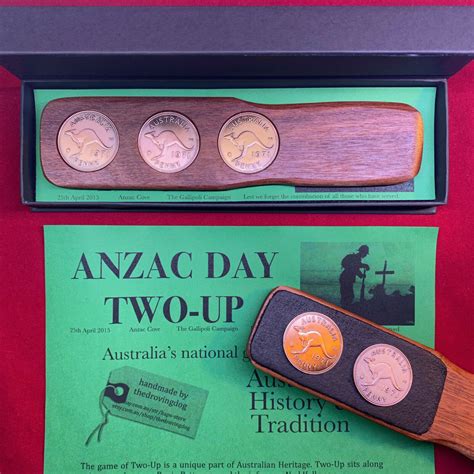 Aussie Deluxe Pro Two Up Game Set With Australian Pennies Anzac Day