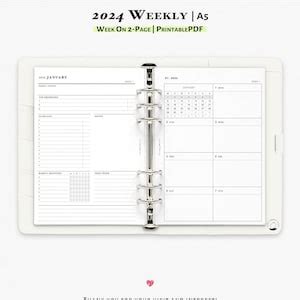 Weekly Overview Planner Printable Insert For A Planner W Etsy