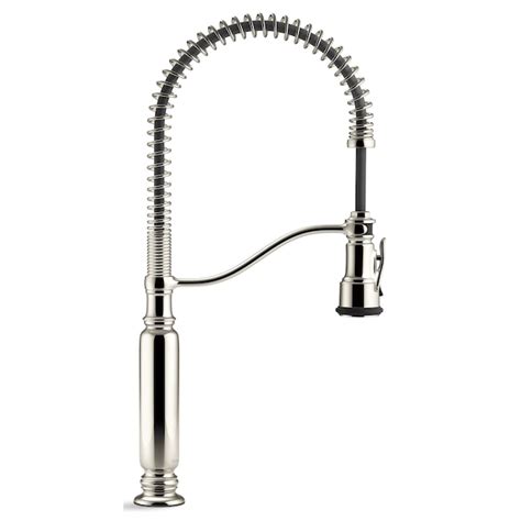 Kohler Tournant Pre Rinse Spring Vibrant Polished Nickel Single Handle Pull Down Kitchen Faucet