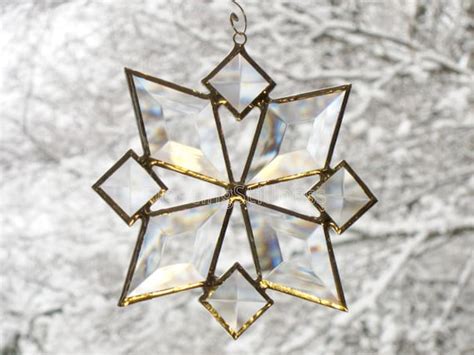 Snowflake Rainbow Glass Festive Winter Decor Christmas Gift Window