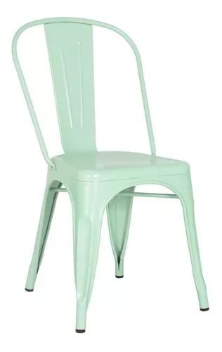 Silla Tolix Iron Metal De Acero Industrial Verde Claro Marco De Silla