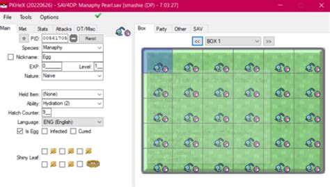 Pokemon Pearl Save Unique Manaphy Eggs All 18 Boxes User