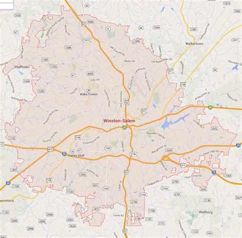 Winston Salem North Carolina Map