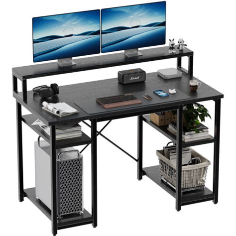 Flamaker Computer Gaming Desk Home Office Desk With Monitor Stand