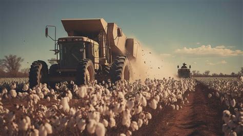 Premium Photo A Photo Of A Cotton Picker Harvesting Cotton