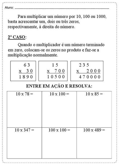 Para Multiplicar Um Número Natural Por 10 Basta Acrescentar - Para multiplicar um número por 10, 100 ou 1000, basca acrescentar um ...