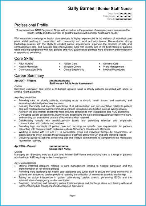 Nursing Cv Example With Writing Guide Cv Template Get Noticed