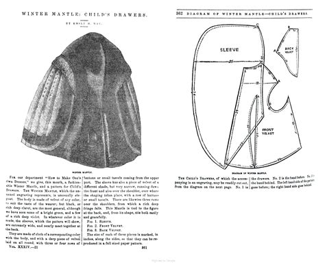 1858 Winter Mantle Sewing Pattern From Petersons Magazine Sewing