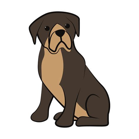 Cute Cartoon Vector Illustration icon of a big dog. It is flat style ...