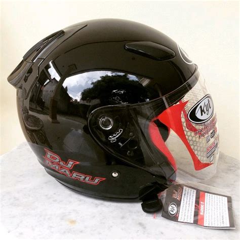 Jual Helm Kyt Dj Maru Solid Black Metalik Helm Half Face Kyt Djmaru