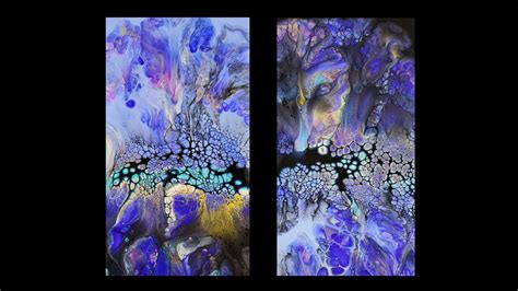 Split Canvas Dutch Bloom Diptych Acrylic Pouring New Technique