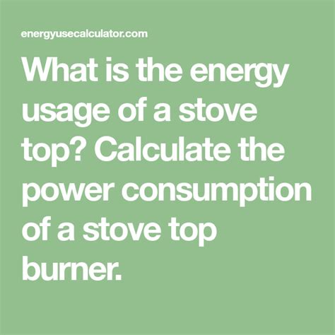 Electric Stove Top Power Consumption At Teddbinghamo Blog