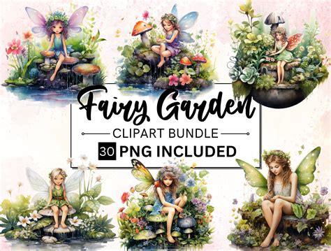 30 Png Watercolour Fairy Garden Clipart Enchanted Forest Etsy New Zealand