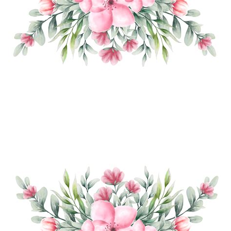 Watercolor pink flower frame 13219593 PNG