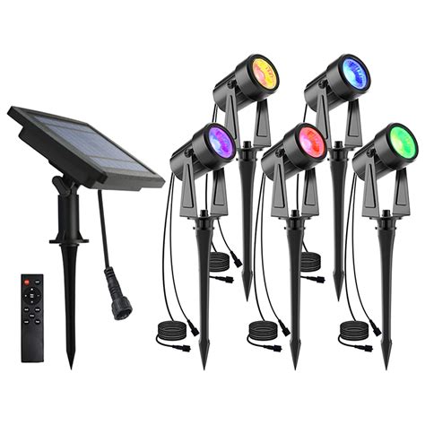 Buy FMART Solar RGB Landscape Spotlights Lights Color Changing Low Voltage Outdoor Landscape ...