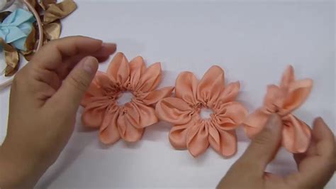 Como Hacer Flores Rosas De Liston Faya O Raso Para Decorar Diademas