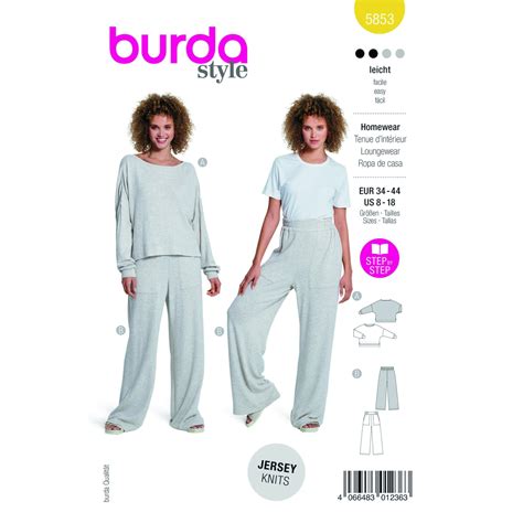 Schnittmuster Homewear Burda Stoffe Hemmers