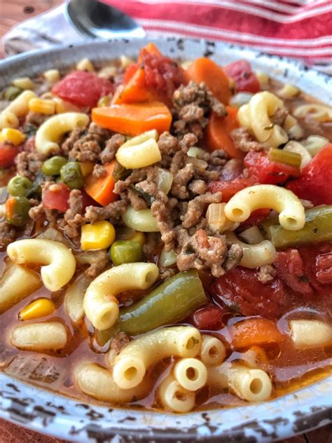 Macaroni And Hamburger Soup The Tipsy Housewife