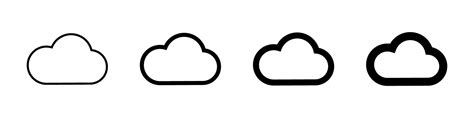 simple cloud icon set vector  vector art  vecteezy