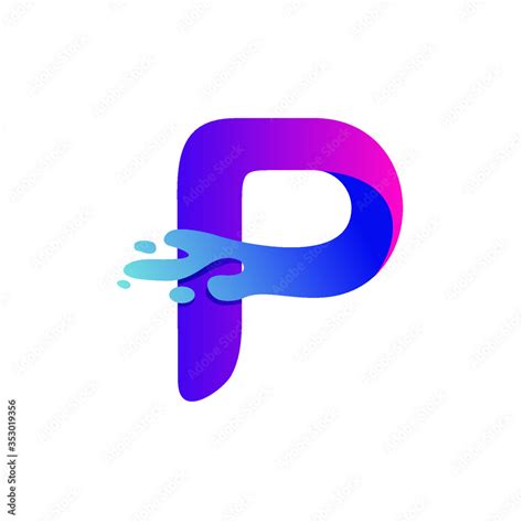 Letter P With Splash Logo P Liquid Logo Vector Stock Vector Adobe Stock