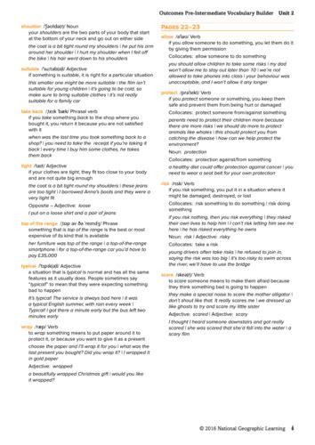 Outcomes Pre Intermediate Unit 2 Explanation Quizlet