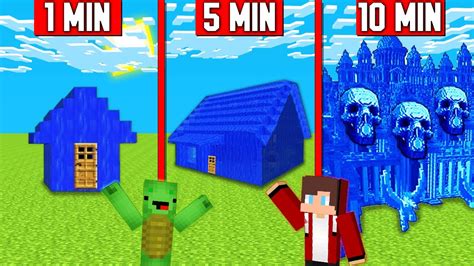 Jj And Mikey Water House Build Challenge In Minecraft Maizen Mizen Mazien Mikey Noob Vs Pro